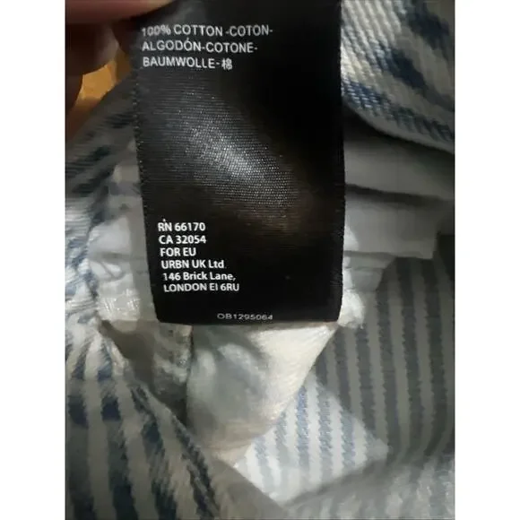 BDG Urban Outfitters Blue Stripe High Waisted Denim Shorts 28 Preppy Coastal - Picture 9 of 9